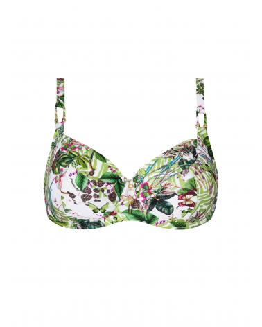 Bikini Balconet Lise Charmel colección Envolee Tropicale COLOR: blanco; TALLAS: 85d, 90d, 95d, 100d, 105d, 110d, 85e