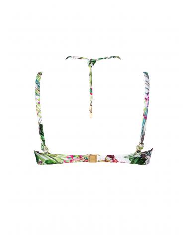 Bikini Bandeau Lise Charmel colección Envolee Tropicale COLOR: blanco; TALLAS: 85b, 90b, 95b, 100b, 85c, 90c, 95c, 100c