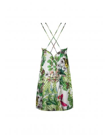 Vestido Corto Playa Lise Charmel colección Envolee Tropicale TALLAS: s, m, l, xl; COLOR: blanco  -   - PEPI GUERRA