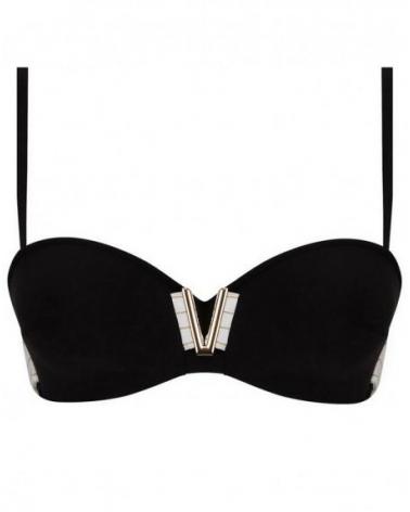 Bikini Bandeau Lise Charmel colección Audace Voyage COLOR: negro; TALLAS: 85b, 90b, 95b, 100b, 85c, 90c, 95c, 100c