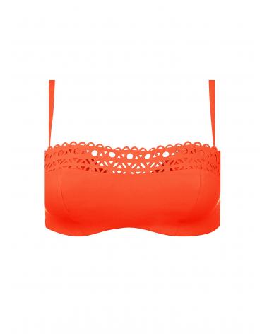 Bikini Bandeau Lise Charmel colección Ajourage Couture COLOR: naranja, marino, morado vivo; TALLAS: 85b, 90b, 95b