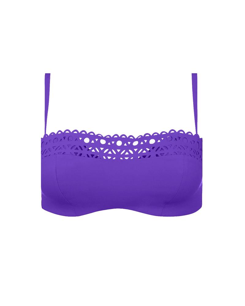 Bikini Bandeau Lise Charmel colección Ajourage Couture COLOR: naranja, marino, morado vivo; TALLAS: 85b, 90b, 95b