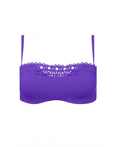 Bikini Bandeau Lise Charmel colección Ajourage Couture COLOR: naranja, marino, morado vivo; TALLAS: 85b, 90b, 95b