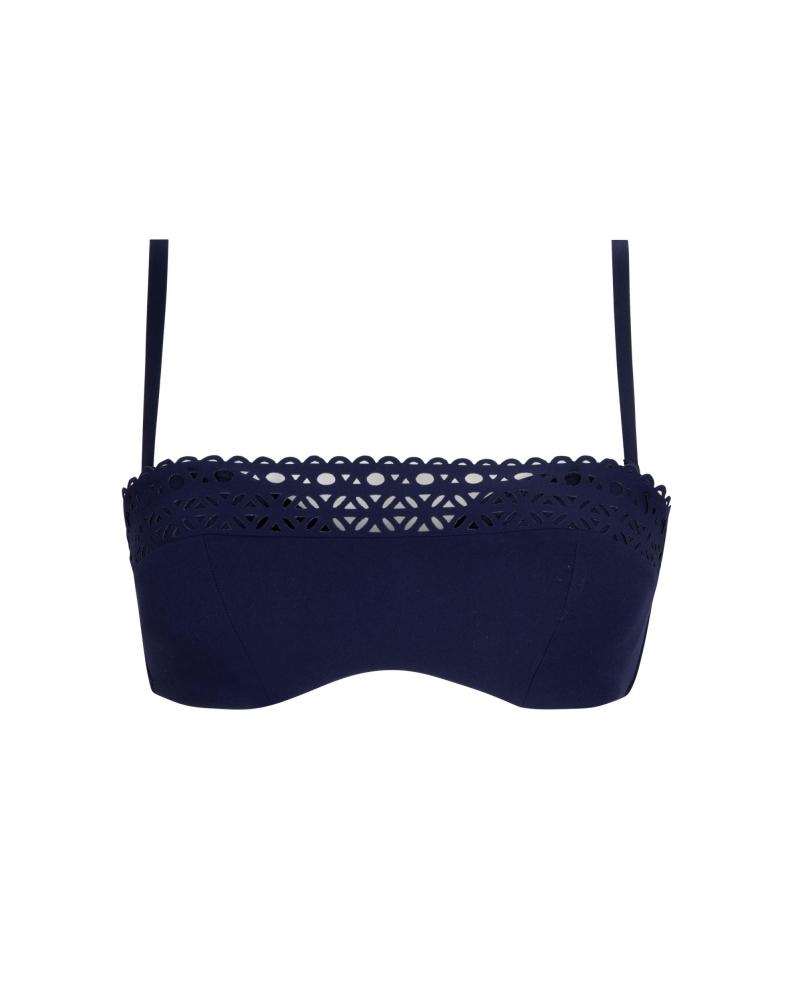 Bikini Bandeau Lise Charmel colección Ajourage Couture COLOR: naranja, marino, morado vivo; TALLAS: 85b, 90b, 95b