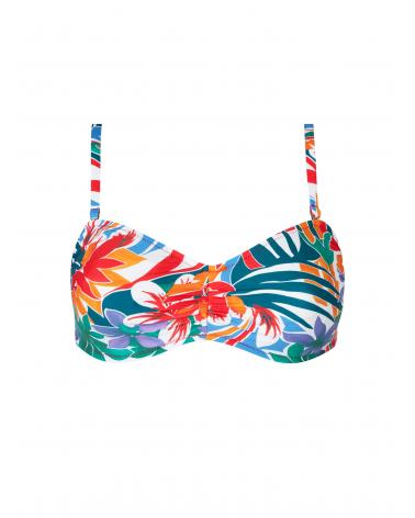 Bikini Bandeau Flexible Capacidad Antigel colección La Flaneuse COLOR: blanco; TALLAS: 90c, 95c, 100c, 85d, 90d, 95d