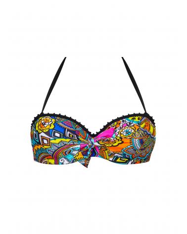 Bikini Bandeau Antigel colección La Nomade COLOR: negro; TALLAS: 85b, 90b, 95b, 100b, 85c, 90c, 95c, 100c, 85d, 90d