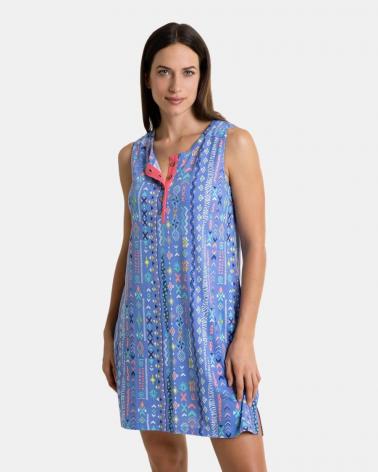 CAMISÓN MASSANA L247200 AZTECA TALLAS: m, l, xl; COLOR: azul Temporada: summer24 - Toda la lencería de noche de mujer