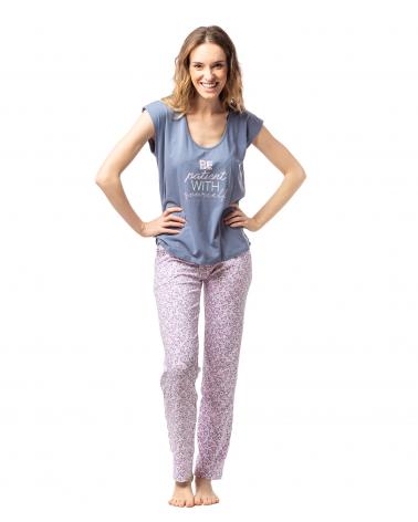 PIJAMA SRA SIN MANGAS EGATEX 241408 TALLAS: m, l; COLOR: azul Temporada: summer24 - Toda la lencería de noche de mujer