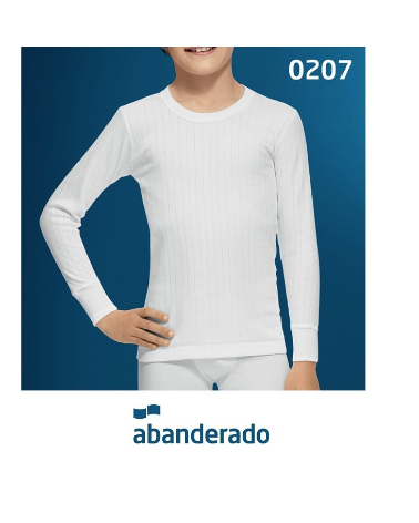 CAMISETA ABANDERADO NIÑO TERMAL 207 COLOR: blanco; TALLAS: 4, 6, 8, 10, 12, 14, 16 Temporada: anteriores - Lencería