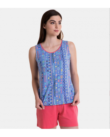 PIJAMA SEÑORA MASSANA P241200 AZTECA TALLAS: s, m, l; COLOR: azul Temporada: summer24 -   - PEPI GUERRA