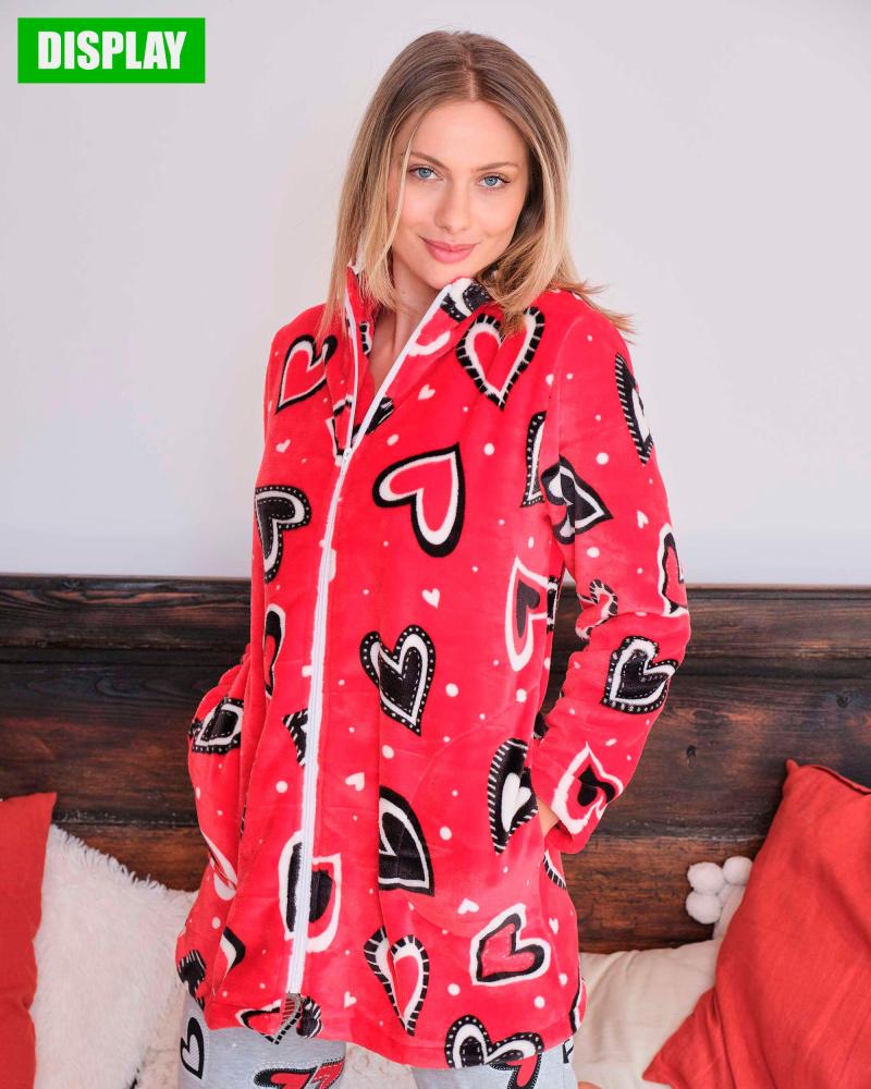 BATA MUJER ROJA CORAZONES MASSANA L746241 TALLAS: s, m, l; COLOR: rojo Temporada: winter 24 - Toda la lencería de noche