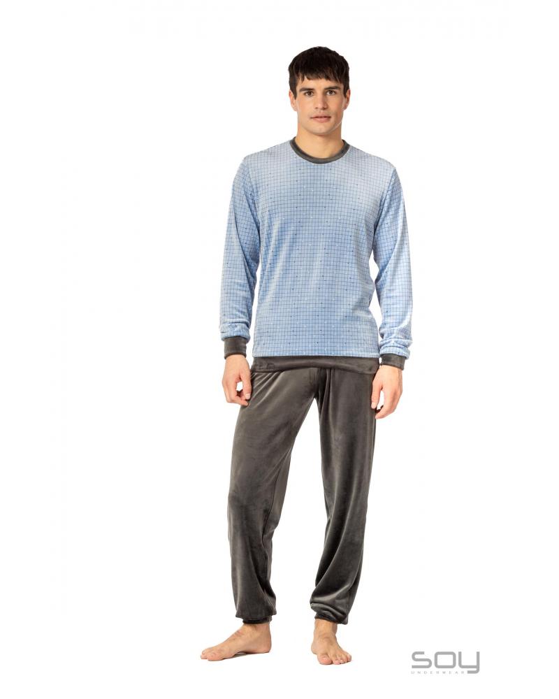 Pijama hombre soy 232653 velour cuadritos TALLAS: m, l, xl; COLOR: unico Temporada: winter 23 - Hombre Ropa Interior y