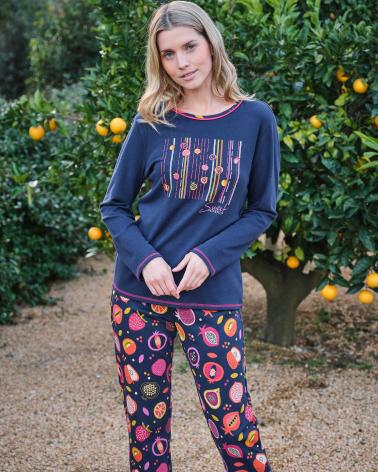 PIJAMA MUJER MASSANA P741212 TALLAS: m, l; COLOR: marino TALLAS