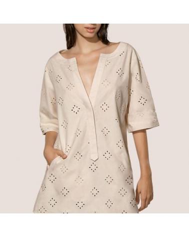 KAFTAN DREW ANDRES SARDA TALLAS: s, m, l; COLOR: beige Temporada: summer 23 - Colección Baño Mujer Online  - PEPI GUERRA
