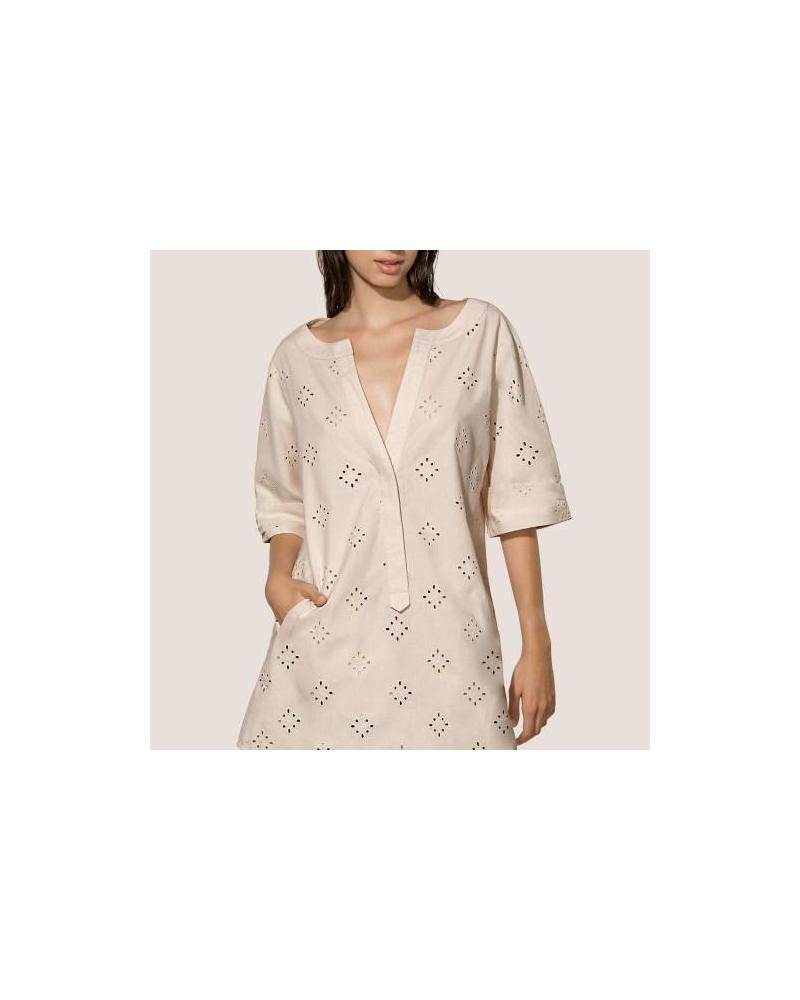 KAFTAN DREW ANDRES SARDA TALLAS: s, m, l; COLOR: beige Temporada: summer 23 - Colección Baño Mujer Online  - PEPI GUERRA