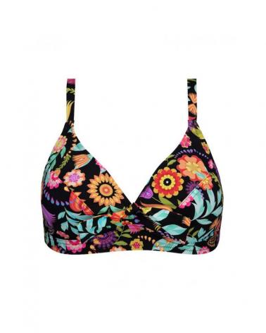 TOP TRIANGULO SIN ARO MUSE EN FLEURS COPA C COLOR: negro; TALLAS: 6, 5, 7 Temporada: summer 23 - Colección Baño Mujer