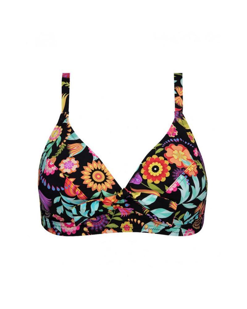 TOP TRIANGULO SIN ARO MUSE EN FLEURS COPA C COLOR: negro; TALLAS: 6, 5, 7 Temporada: summer 23 - Colección Baño Mujer