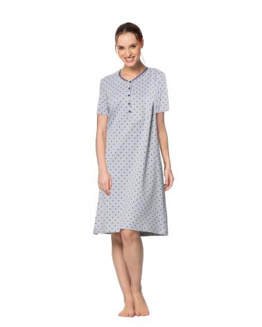 CAMISÓN M/C EGATEX TOPOS 242593 COLOR: gris; TALLAS: m, l, xl, xxl Temporada: winter 24 - Toda la lencería de noche de