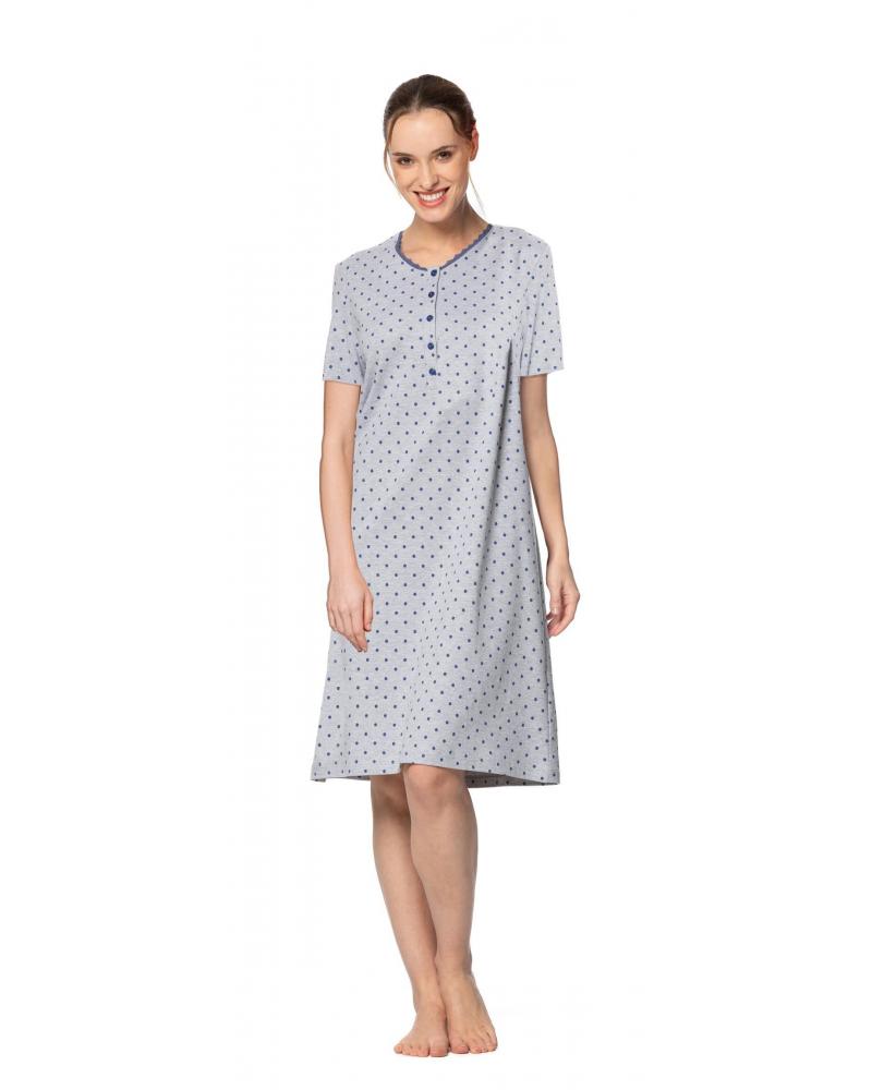 CAMISÓN M/C EGATEX TOPOS 242593 COLOR: gris; TALLAS: m, l, xl, xxl Temporada: winter 24 - Toda la lencería de noche de