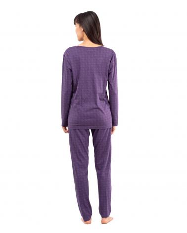 PIJAMA SRA EGATEX RETRO 242302 TALLAS: m, l; COLOR: morado Temporada: winter 24 - Toda la lencería de noche de mujer