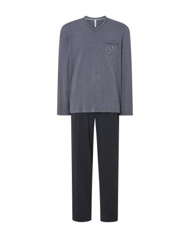 PIJAMA HOMBRE LOHE MODAL PICO Y245118 COLOR: gris; TALLAS: m, l, xl Temporada: winter 24 - Hombre Ropa Interior y baño