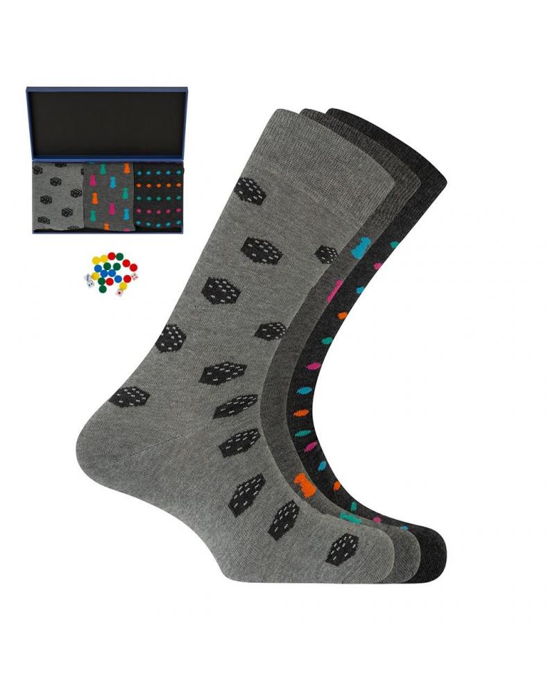 PACK 3 CALCETINES CRO PUNTO BLANCO FANTASIA 73930 COLOR: gris; TALLAS: u Temporada: winter 24 - Hombre Ropa Interior y