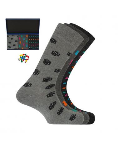 PACK 3 CALCETINES CRO PUNTO BLANCO FANTASIA 73930 COLOR: gris; TALLAS: u Temporada: winter 24 - Hombre Ropa Interior y