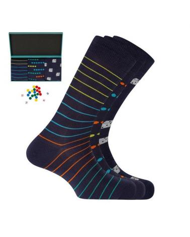 PACK 3 CALCETINES CRO PUNTO BLANCO FANTASIA 73926 COLOR: marino; TALLAS: u Temporada: winter 24 - Hombre Ropa Interior