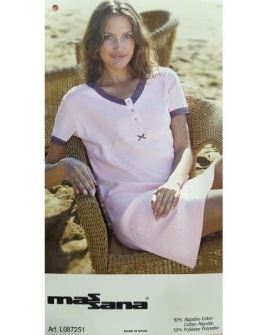 L087251 CAMISOLA MASSANA MANGA CORTA TALLAS: m; COLOR: salmón Temporada: anteriores - Toda la lencería de noche de