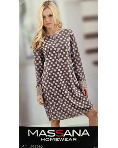 CAMISON MANGA LARGA MASSANAN L637280 FLORES TALLAS: l, xl; COLOR: antracita Temporada: inv 2013 - Toda la lencería de