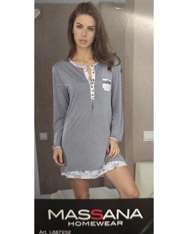 L687232 CAMISOLA SRA MASSANA COLOR: gris; TALLAS: m, l, xl, xxl Temporada: invierno 19 - Toda la lencería de noche de