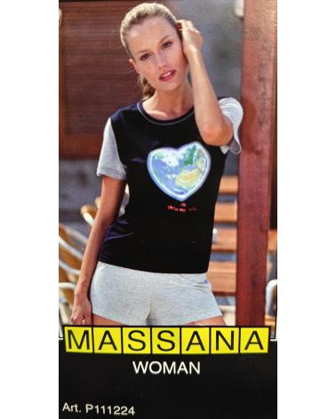 PIJAMA MUJER MASSANA P111224 MUNDO ECOLOGICO TALLAS: m, l, xl; COLOR: negro Temporada: anteriores - Toda la lencería de