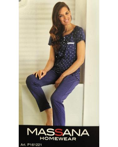 PIMAMA MUJER MASSANA p161221 TALLAS: m, l, xl, xxl; COLOR: azul Temporada: ve16 - Toda la lencería de noche de mujer
