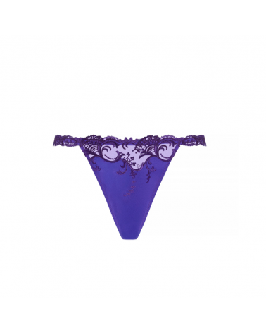 Tanga Lise Charmel colección Splendeur Soie ACC0580 TALLAS: xs, s, m, l; COLOR: negro, morado vivo, ecru nacre
