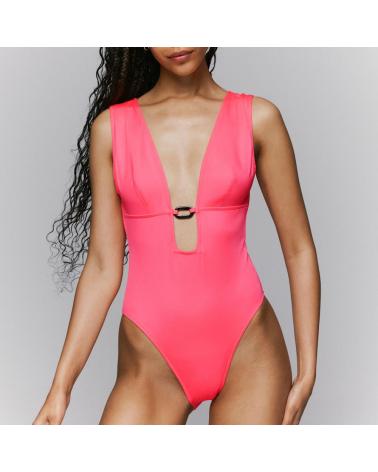 Bañador Escotado Sarda Swim colección Buchanan TALLAS: xs, s, m, l, xl; COLOR: rosa flúor  -   - PEPI GUERRA