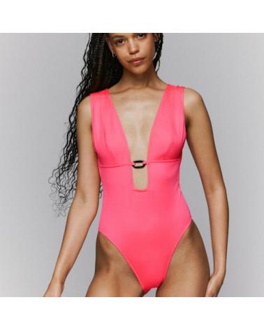 Bañador Escotado Sarda Swim colección Buchanan TALLAS: xs, s, m, l, xl; COLOR: rosa flúor  -   - PEPI GUERRA