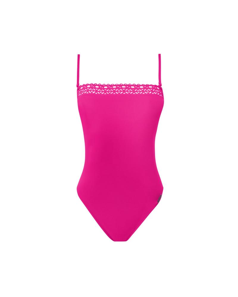 BAÑADOR BANDEAU LISE CHARMEL AjOURAGE COUTURE ABA7215 COLOR: negro, ajourage prune, ajourage vert, marina couture