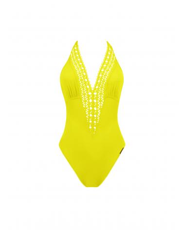 BAÑADOR LISE CHARMEL ESCOTE PICO AJOURAGE COUTOURE COLOR: rojo, negro, bleu crystal, anis aj, iris couture, orange