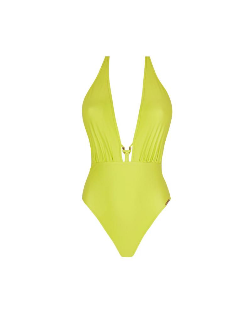 MAILLOT LISE CHARMEL ABB9780 CLASSE NAUTIQUE COLOR: blanco, marino, verde flúor; TALLAS: 1, 2, 3, 4  - Colección Baño