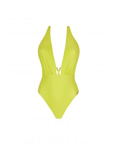 MAILLOT LISE CHARMEL ABB9780 CLASSE NAUTIQUE COLOR: blanco, marino, verde flúor; TALLAS: 1, 2, 3, 4  - Colección Baño
