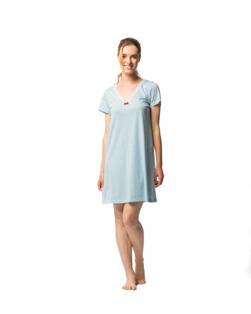 CAMISON MANGA CORTA SEÑORETTA 251135 TALLAS: m, l, xl, xxl, 3xl; COLOR: azul Temporada: ver25 - Toda la lencería de