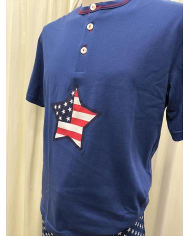 PIJAMA HOMBRE PANTALON CORTO AMERICA MARCA LOHE 5116 TALLAS: 48, 50, 52, 54; COLOR: unico Temporada: continuidad -   -