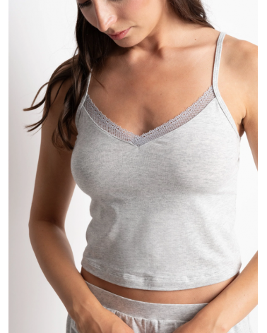 CAMISETA TIRANTE PASSIONATA CHARLOTTE T623 COLOR: gris; TALLAS: s, m Temporada: ver25 - Toda la lencería de noche de