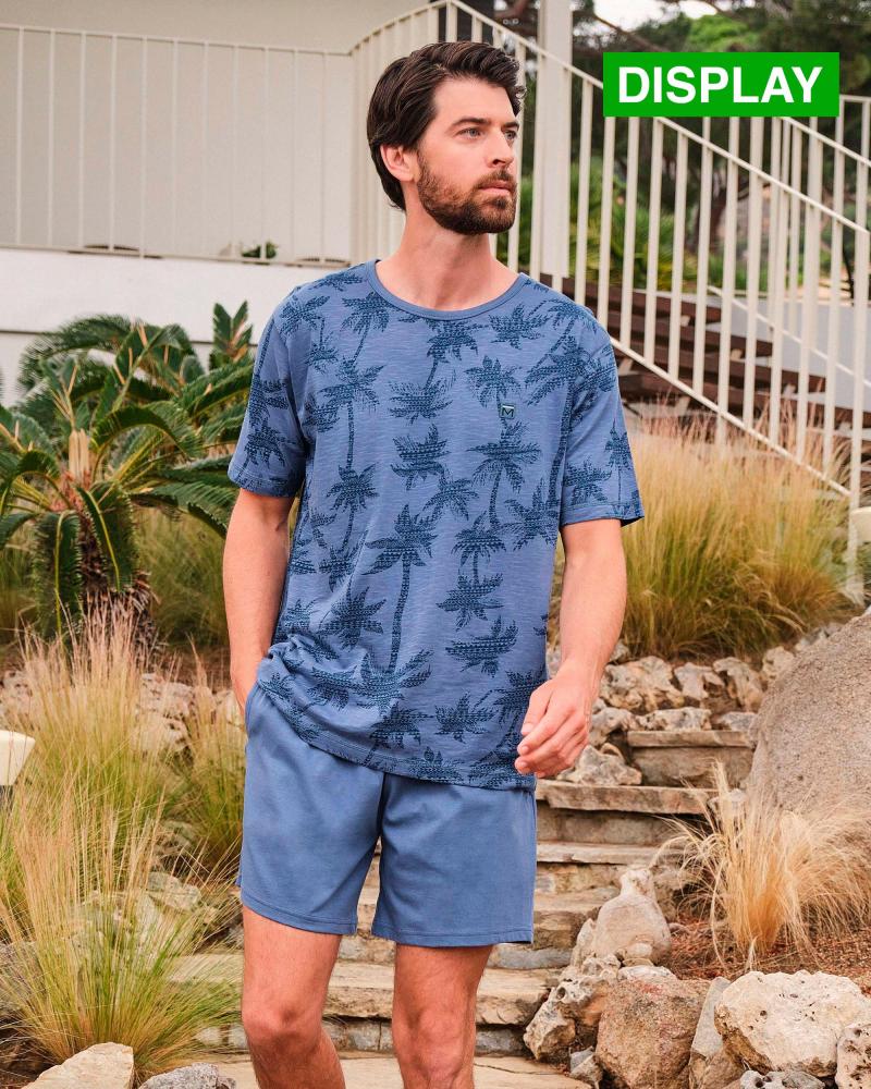 PIJAMA HOMBRE MASSANA P251304 TALLAS: s, m, l, xl, xxl; COLOR: azul Temporada: ver25 - Hombre Ropa Interior y baño