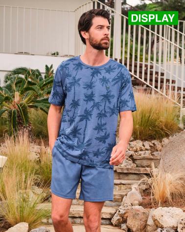 PIJAMA HOMBRE MASSANA P251304 TALLAS: s, m, l, xl, xxl; COLOR: azul Temporada: ver25 - Hombre Ropa Interior y baño