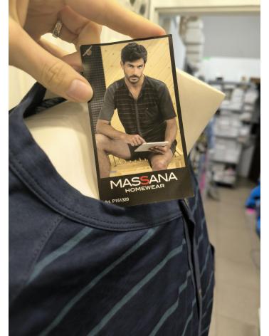 PIJAMA HOMBRE MASSANA ABIERTO P151320 TALLAS: m, l, xl; COLOR: azul noche Temporada: ver15 - Hombre Ropa Interior y