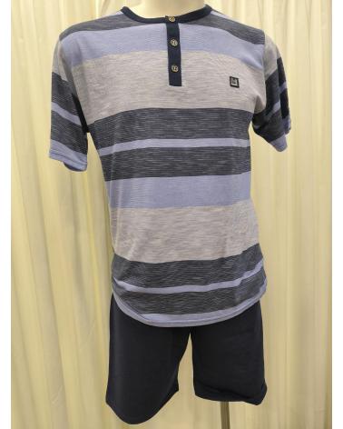 PIJAMA HOMBRE MARCA MASSANA 3 BOTONES p191324 TALLAS: m, l, xl, xxl; COLOR: marino Temporada: ver19 - Hombre Ropa
