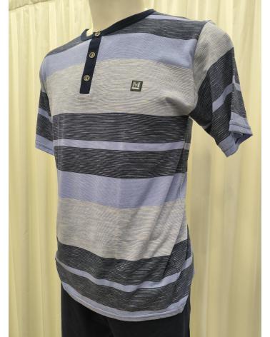 PIJAMA HOMBRE MARCA MASSANA 3 BOTONES p191324 TALLAS: m, l, xl, xxl; COLOR: marino Temporada: ver19 - Hombre Ropa
