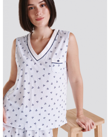 PIJAMA LOHE ANCLAS V253761 TALLAS: m, l, xl, xxl; COLOR: unico Composición: algodón, modal; Temporada: ver25 -   - PEPI