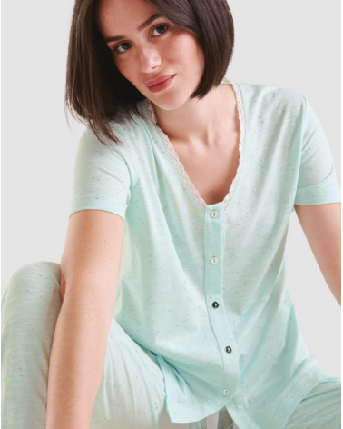 PIJAMA PANTALON LARGO LOHE PLATA V253173 TALLAS: l, xl; COLOR: verde Composición: algodón, modal; Temporada: ver25 -